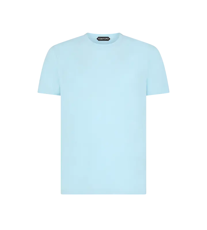 LYOCELL COTTON CREW T-SHIRT GLASS BLUE online